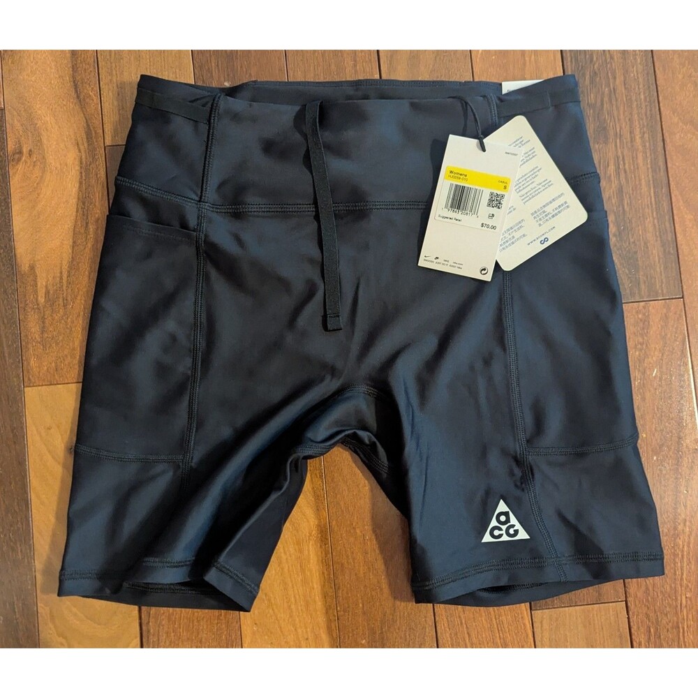 Nike ACG DRI-FIT ADV MID-RISE 6" TREE FROG SHORTS - BLACK Women's Small HJ0259